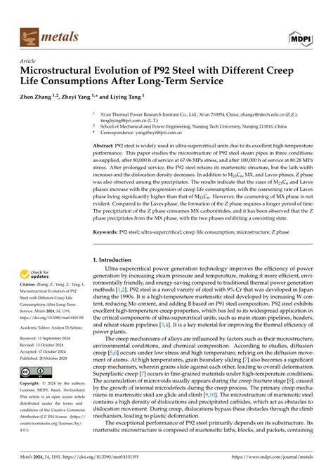 Microstructural Evolution of P92 Steel with Different Creep Life 